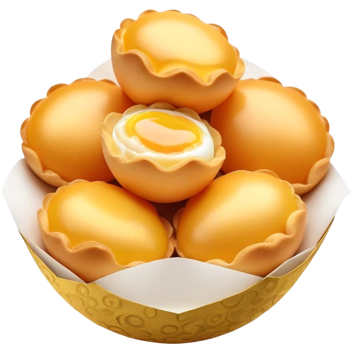3D rendered authentic Hong Kong 鸡蛋仔 (egg puffs) being held in paper, traditional egg-shaped bubble pattern, vibrant golden color, hyper-realistic texture, glossy bubbles, detailed surface emoji