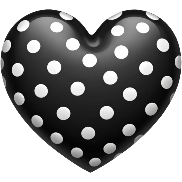black and white pokadot heart emoji
