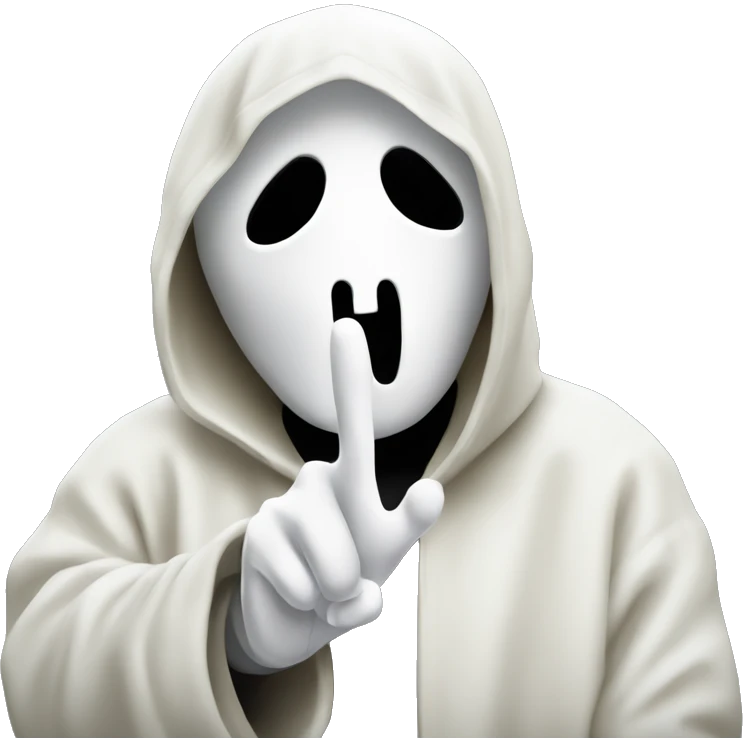 Ghostface doing a peace sign emoji