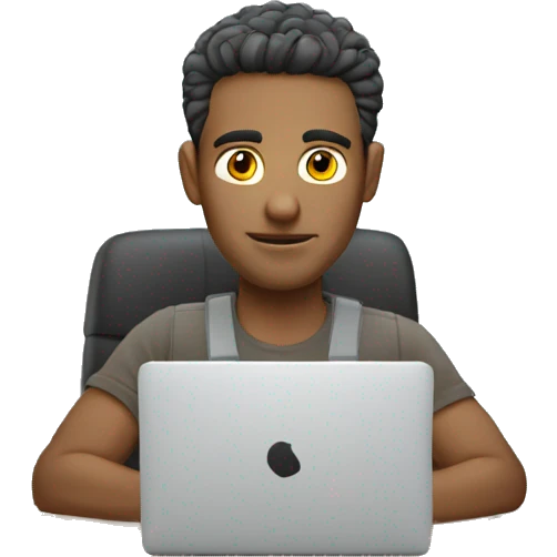Australian male working on desktop   emoji