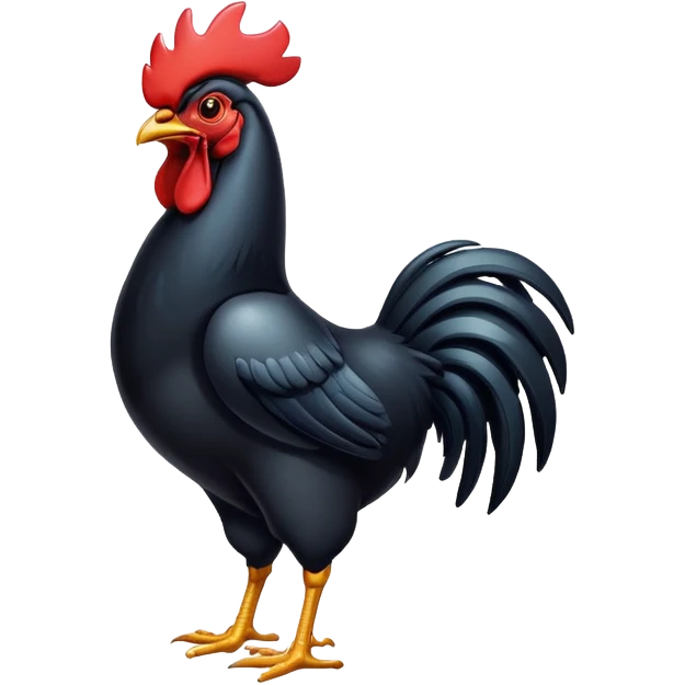 Black rooster emoji