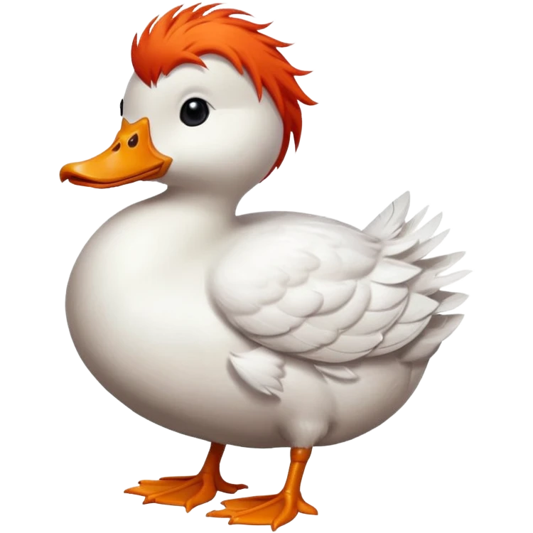 A duck with red hair. emoji