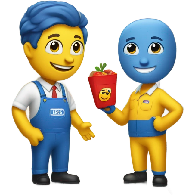 H-E-B buddy and a Walmart uniform buying something from target emoji