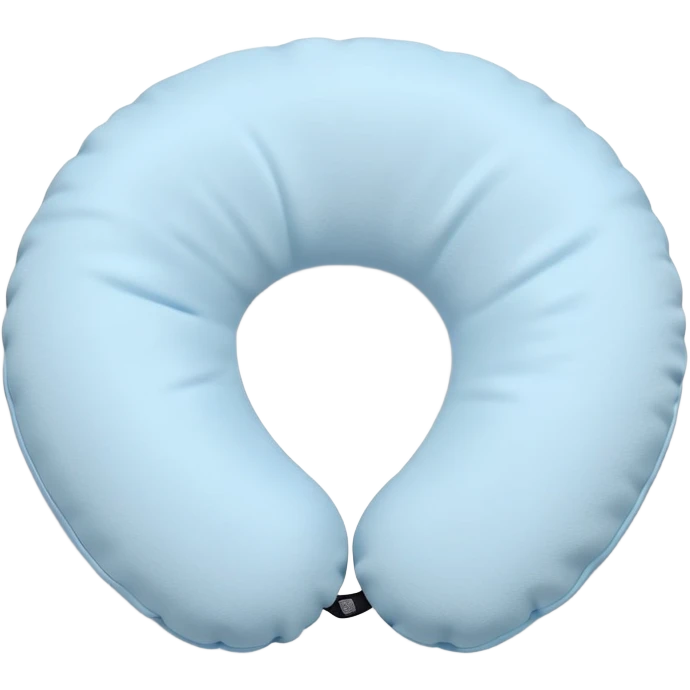 Travel neck pillow in a single light pastel blue color emoji