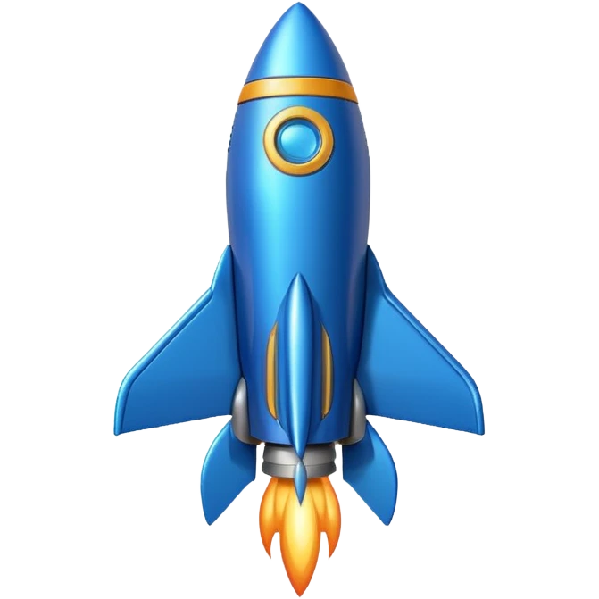 blue rocket ship emoji