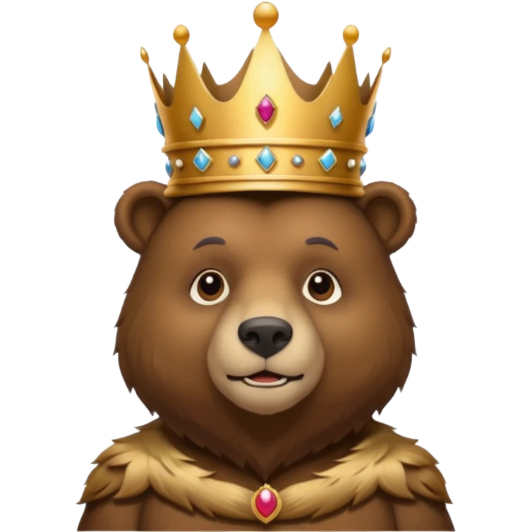 Bear wearing a King's crown emoji