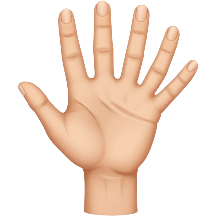 realistic human hand, neutral expression emoji