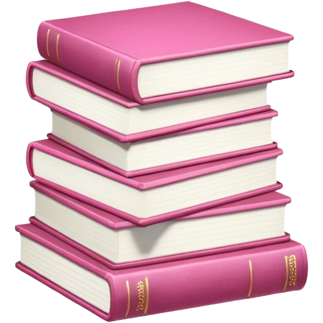 Pink and white books emoji
