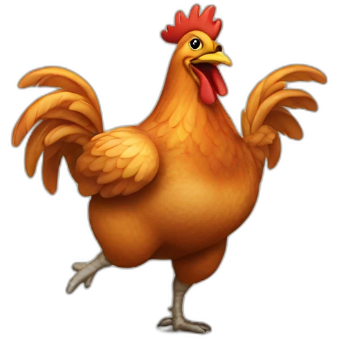 A dancing roasted chicken emoji