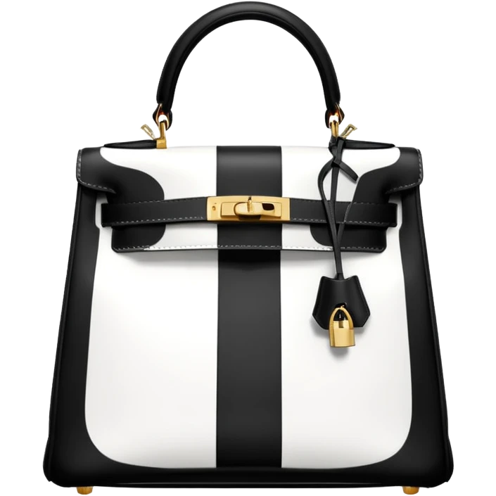 black and white kelly hermes bag emoji