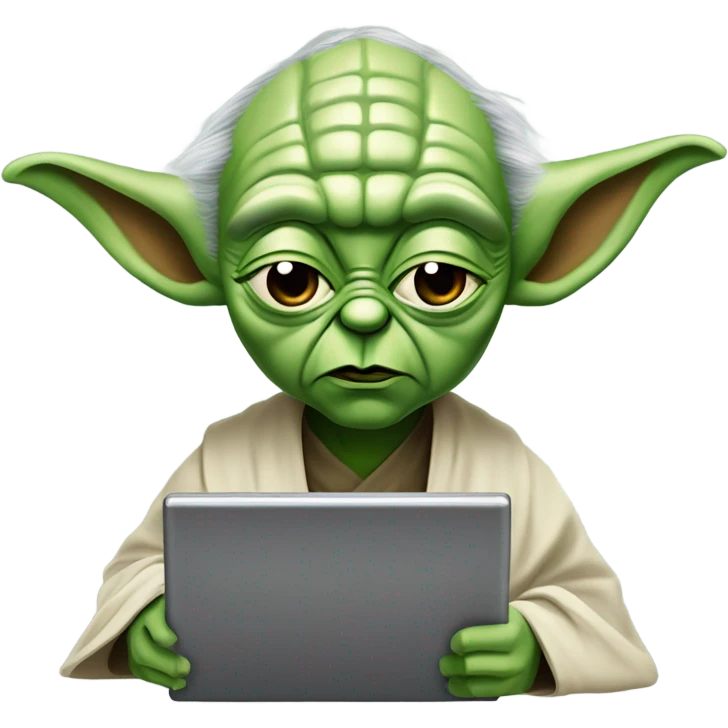 Master Yoda draws on a graphics tablet emoji