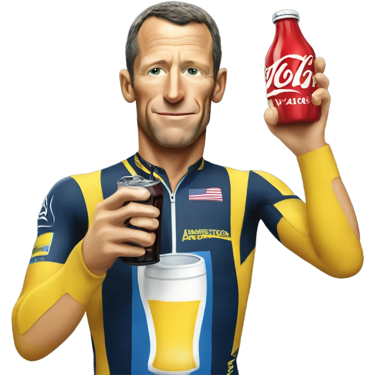 Lance Armstrong drinking Coke emoji