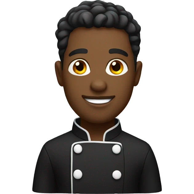 Chef with black chef coat emoji