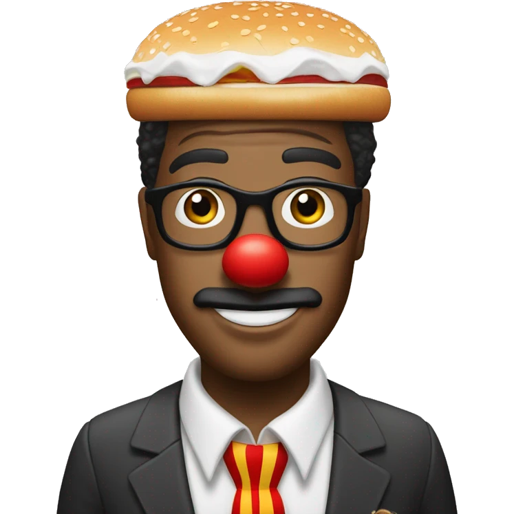 Burger King manager with a clown nose emoji