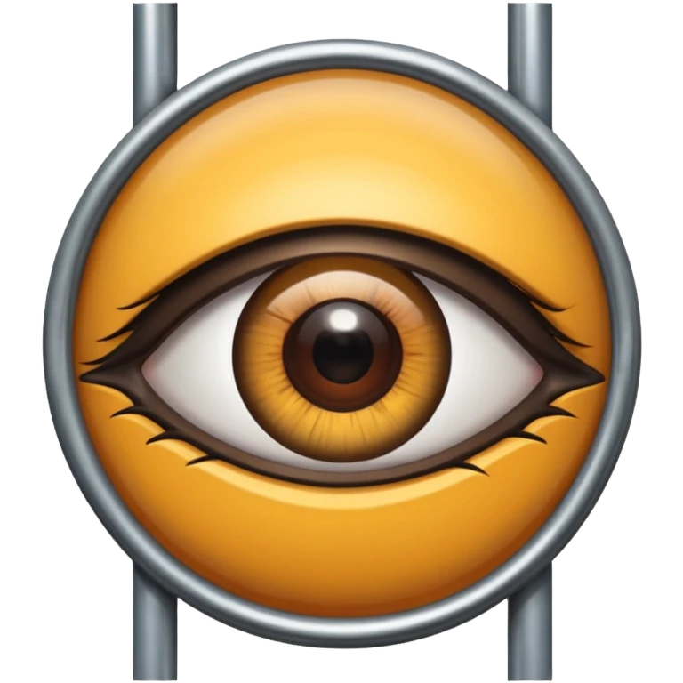 Large eye behind metal bars. emoji