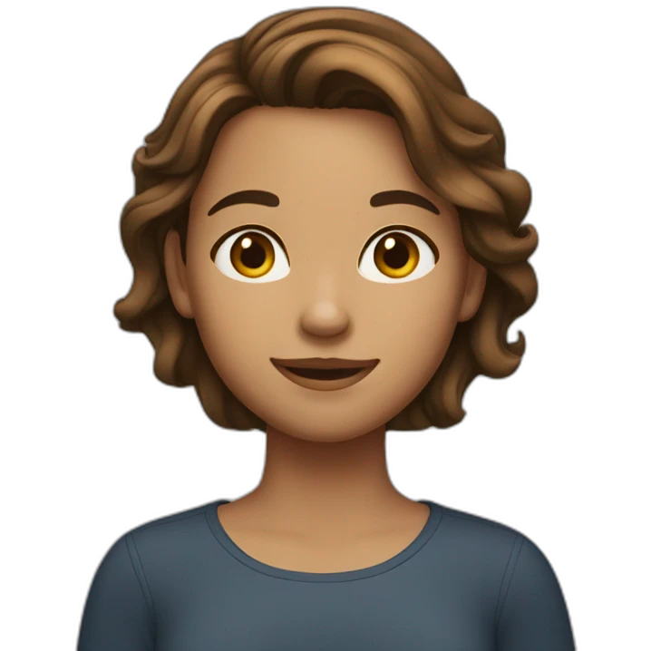 Brown-haired girl with dimples emoji