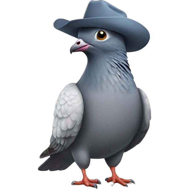 pigeon with cowboy hat emoji