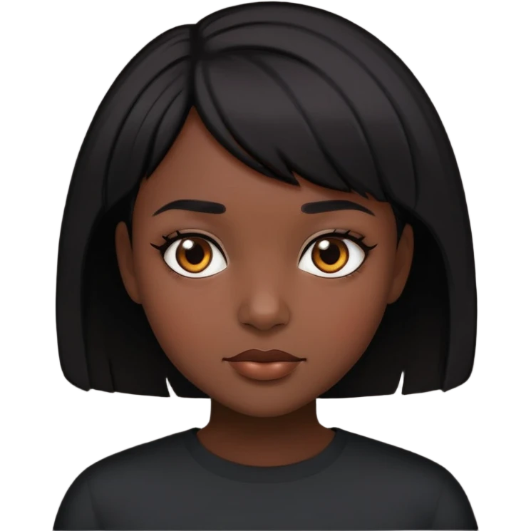 chica morena, pelo corto y negro,  emoji