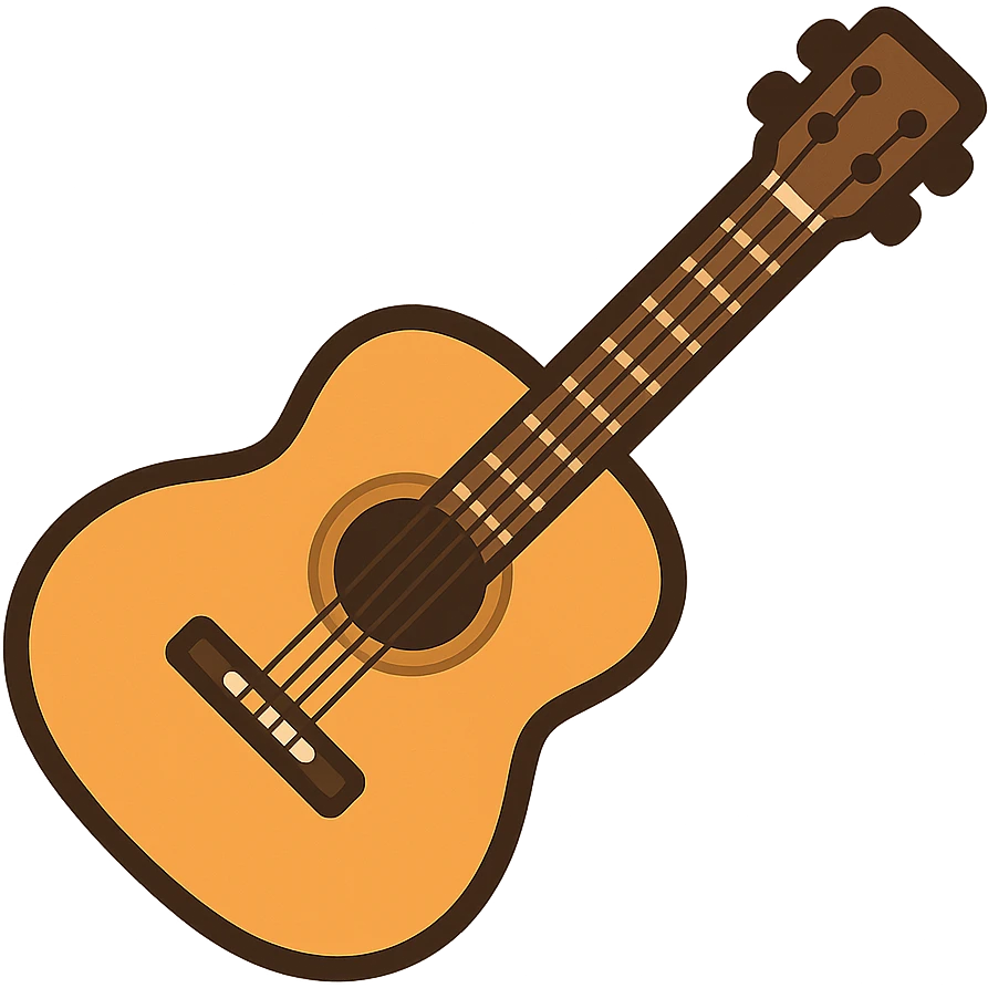 acoustic guitar, twitter emoji style emoji