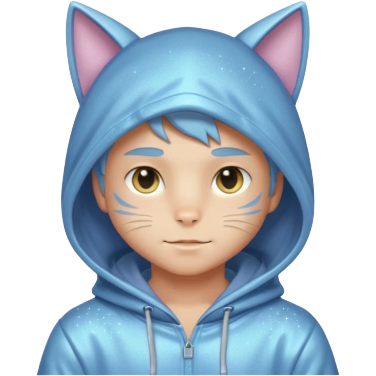 Sexy Handsome Shiny Sparkly Attractive Pastel Anime Catboy with a hoodie  emoji