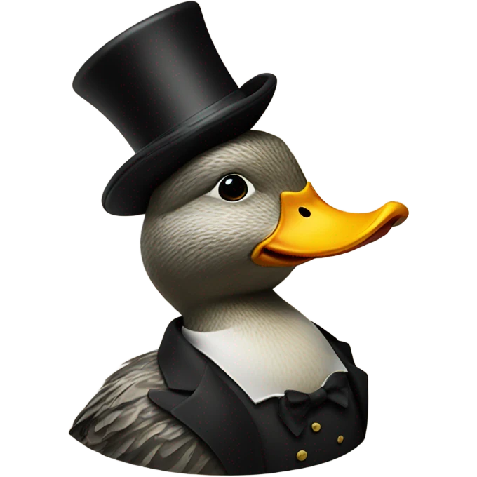 Duck with a top hat emoji