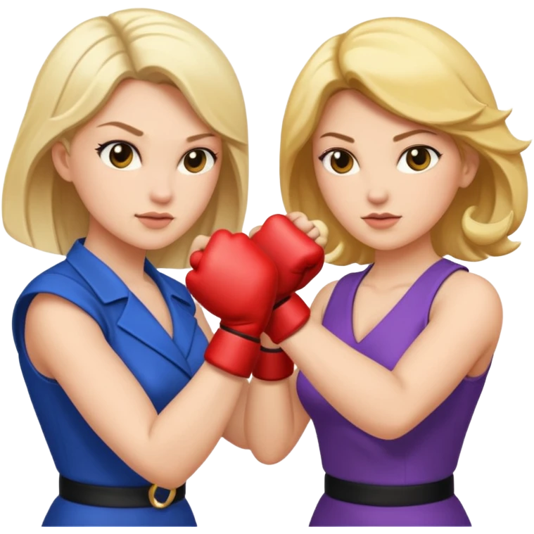 Rich ladies fist fighting emoji