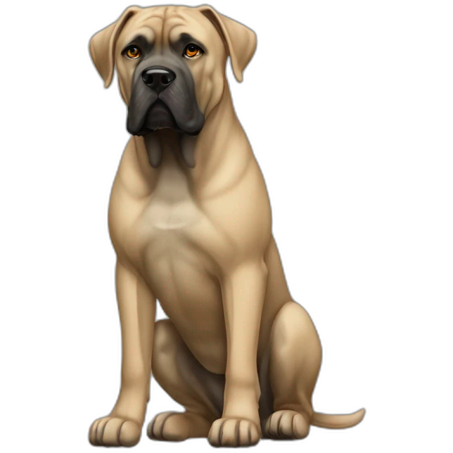 dog Cane Corso color fawn full body emoji