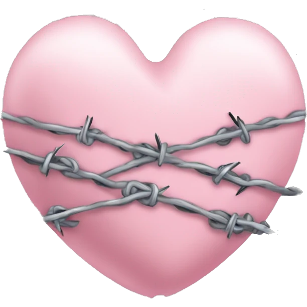 Baby pink heart with barbed wire around it emoji