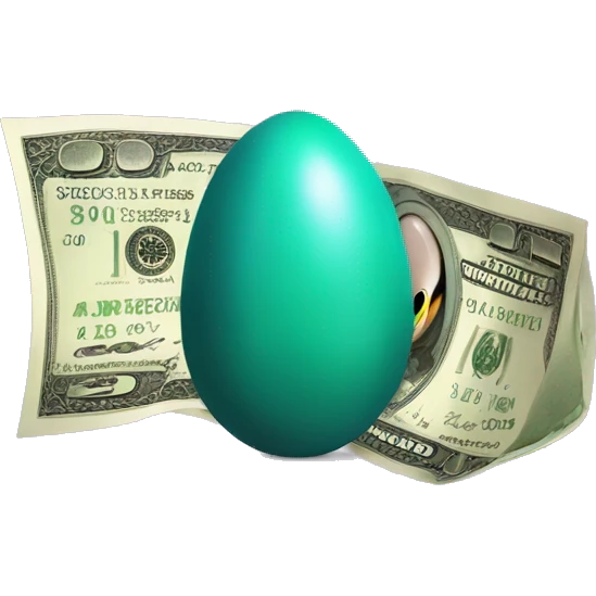 Dinosaur egg  with money emoji