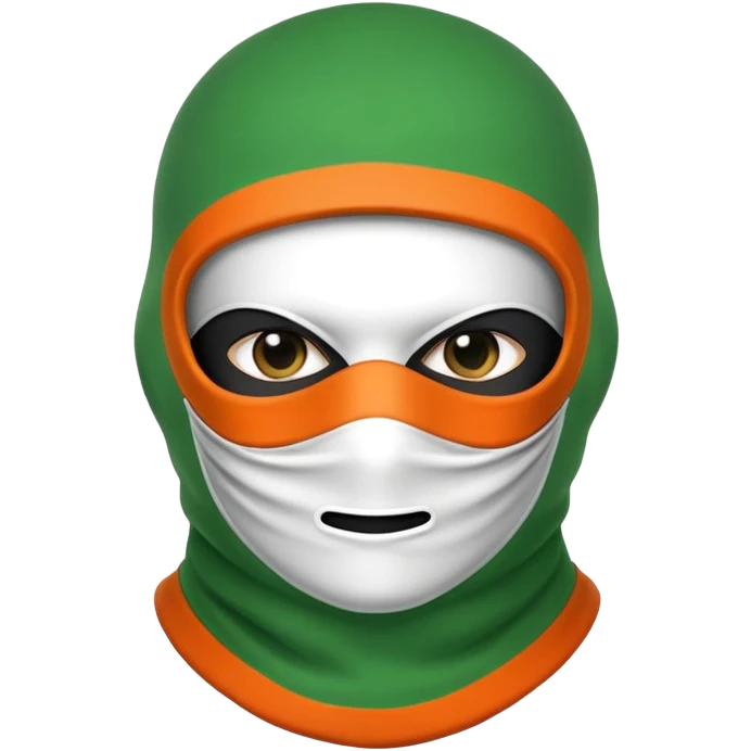 Can you give me a balaclava emoji but the balaclava has a Irish tricolour design emoji