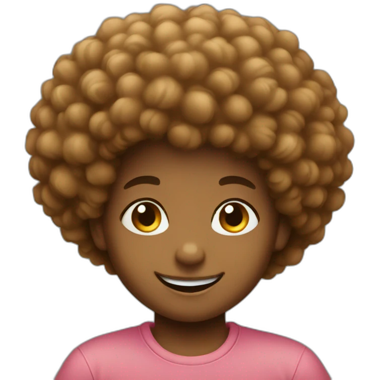 kid afro happy emoji