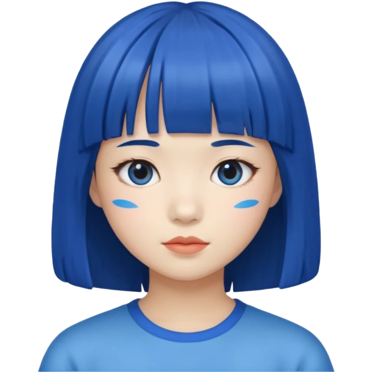 asian girl with bluebang emoji