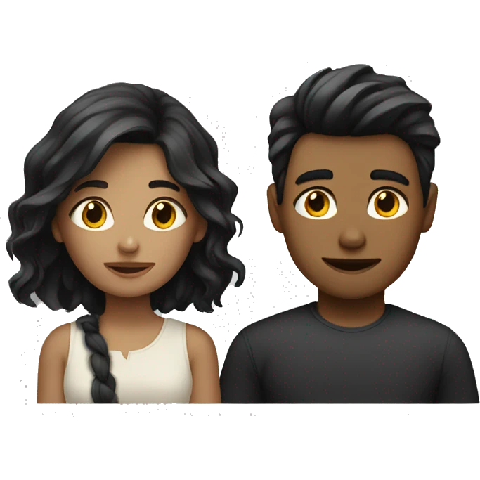 blonde woman and dark hair boy  emoji