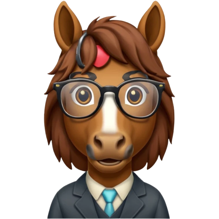 retro horses with glasses emoji