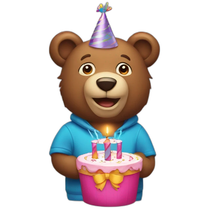 happy birthday bear emoji