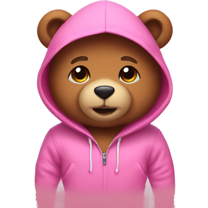 Teddy with pink hoodie  emoji