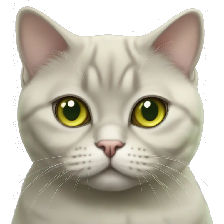 British fold shorthair gold chinchilla cat with light green eyes emoji