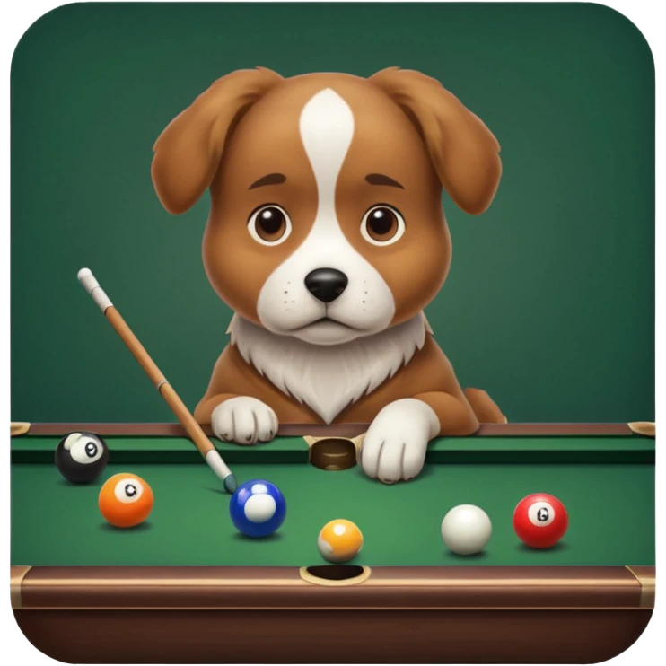 dog playing billiards emoji