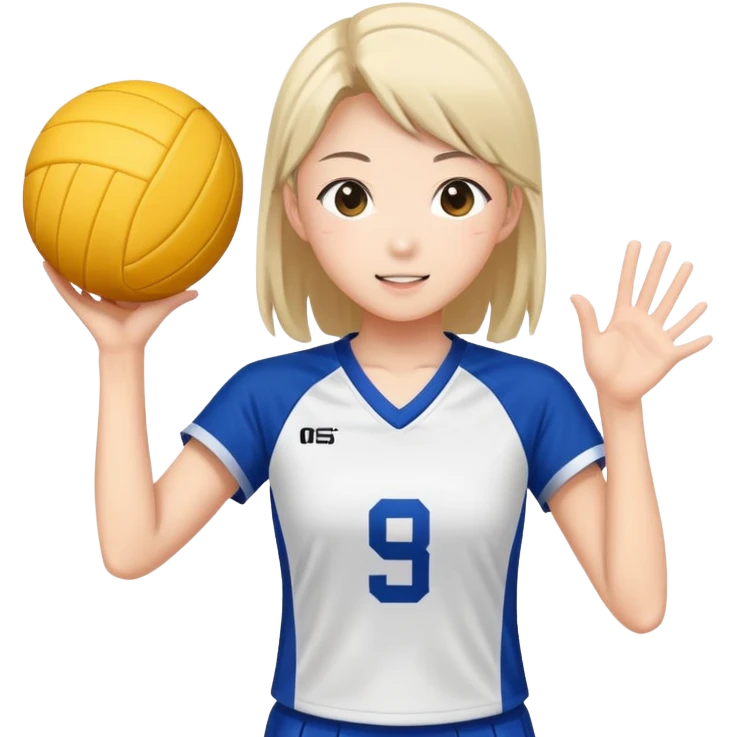 Japanese high school girl in sports uniform playing volleyball emoji