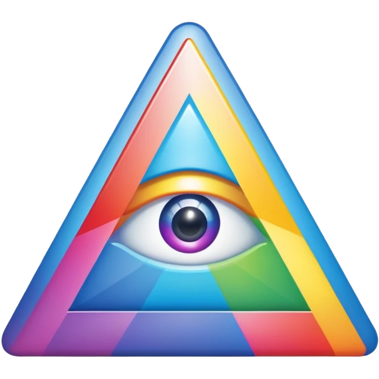 The Illuminati triangle spits out a rainbow emoji