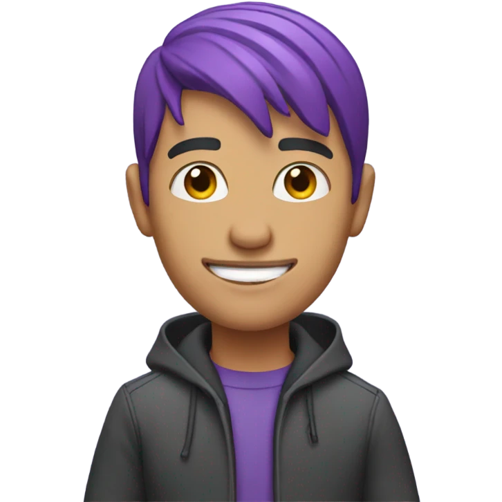Guy doing a circle with purple hair emoji