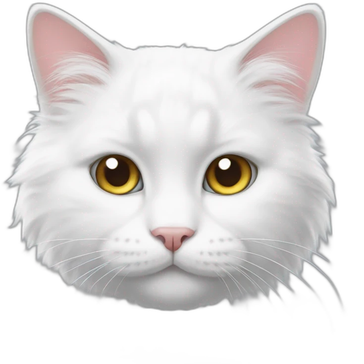 flufy white cat  emoji