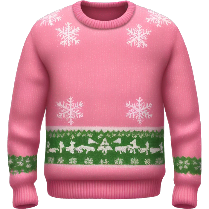 Realistic isolated pink ugly Christmas sweater. emoji