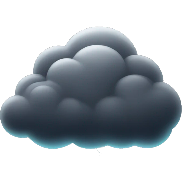 Dark cloud with storm emoji