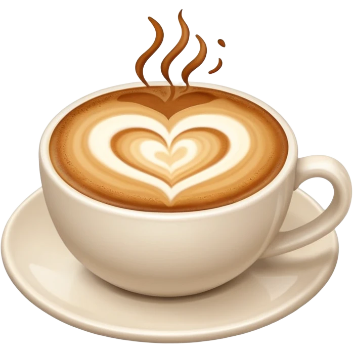 coffee cup with a latte art heart emoji