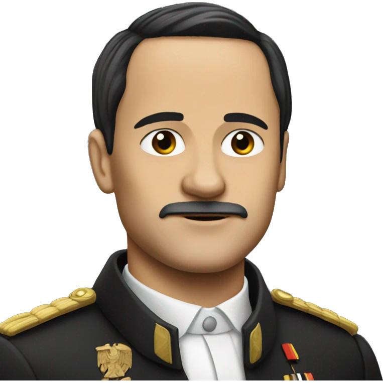German leader with side part black hair emoji