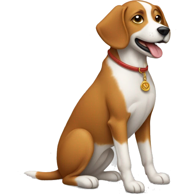 Dog showing text  “Bol Bhandari” emoji