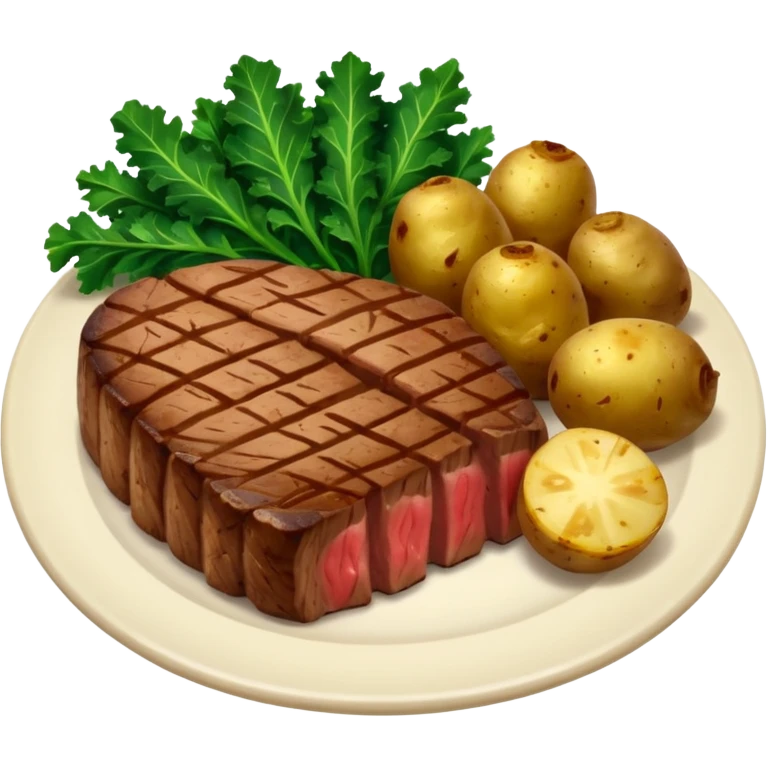 Steak and potatoes with kale  emoji