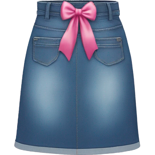 Denim skirt with pink bow emoji