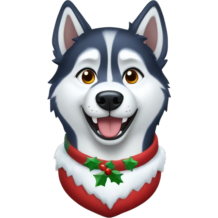 Christmas husky  emoji
